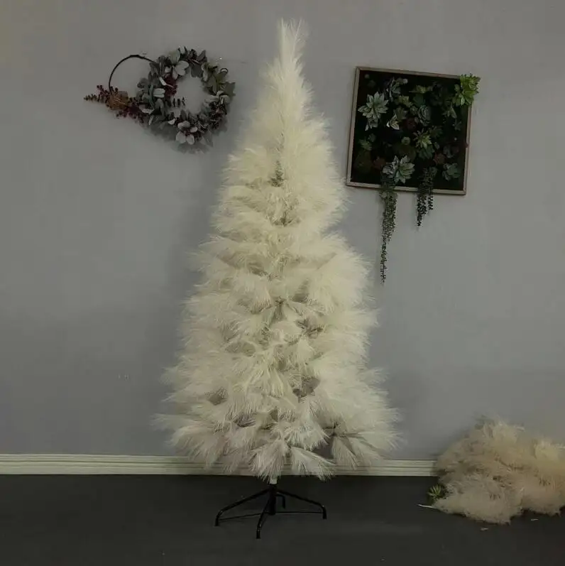 Nuovo arrivo 60cm 90cm 150cm 180cm 210cm Reed artificiali pampa albero di natale di più dimensioni pampa albero