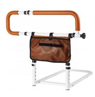 Barre d'assistance médicale pour lit d'hôpital pour personnes âgées - Acier inoxydable, hauteur réglable, avec sac de rangement, compatible lits King/Queen, Full/Twin