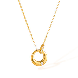 European and American style necklace, women's stainless steel, niche design, interlocking, simple and versatile, <b>titanium</b> steel - Product Image 1