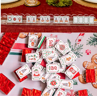Coffret de Mahjong Américain Édition Limitée Noël, 160 Tuiles, Tuiles de Mahjong à Motifs Festifs Père Noël et Noël avec Joker, Jeu Thème Vacances