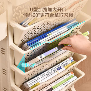 Organizador de Escritorio Simplejoy de Múltiples Niveles, Estante de Almacenamiento Portátil de 5 Capas para Suministros de Oficina y Escolares con Ruedas - Product Image 4