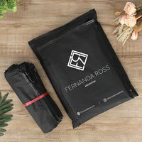 Sacs personnalisés de haute qualité à glissière noire mate avec fermeture éclair givrée poly sacs d'emballage en plastique pour vêtements
