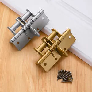 4 Inch 90 Degree Gate Hinge Concealed Self Closing Wide Ball Bearing Adjustable Furniture Iron Folding Spring Door Hinge