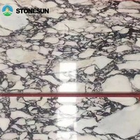 Carreaux de marbre blanc Calacatta Viola imperméables StoneSun OEM/ODM pour la décoration intérieure avec marbre et veines violettes pour marches d'escalier