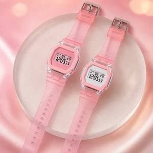 Orologio Digitale LED Rosa Traslucido con Display, Sveglia e Data, Carino <span class=keywords><strong>per</strong></span> Bambini, Regalo Direttamente dal Produttore - Product Image 1
