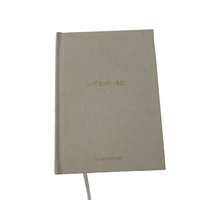 Carnet de notes relié avec couverture en lin, format A5, impression personnalisée du logo, planificateur d'amour-propre avec boîte cadeau