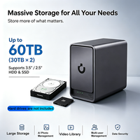 Dispositif de stockage NAS à double baie S2 RK3568 Cortex-A55 2.0GHz Système Linux Ethernet 2.5G SATA3.0 Prise en charge des disques durs et SSD de 2.5/3.5 pouces