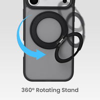 Étui de téléphone antichoc avec support rotatif à 360° pour iPhone 18 Pro Max avec pare-chocs en TPE et cadre de caméra en métal