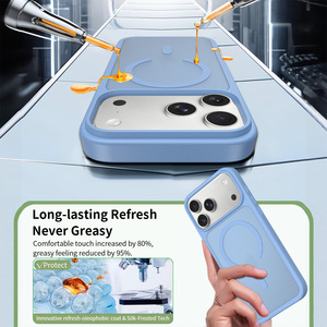 <span class=keywords><strong>เคส</strong></span>โทรศัพท์แม่เหล็กสำหรับชาร์จไร้สาย iPhone 18 17 16 15 <span class=keywords><strong>Pro</strong></span> Max สีน้ำเงินด้าน สัมผัสนุ่ม ป้องกันแรงกระแทก ขายส่ง - Product Image 5