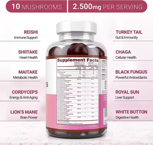 Gummies Complexe Champignon - Puissant complément 10x plus concentré en champignons, contenant Crinière de lion, Chaga, Reishi et Cordyceps. - Product Image 4
