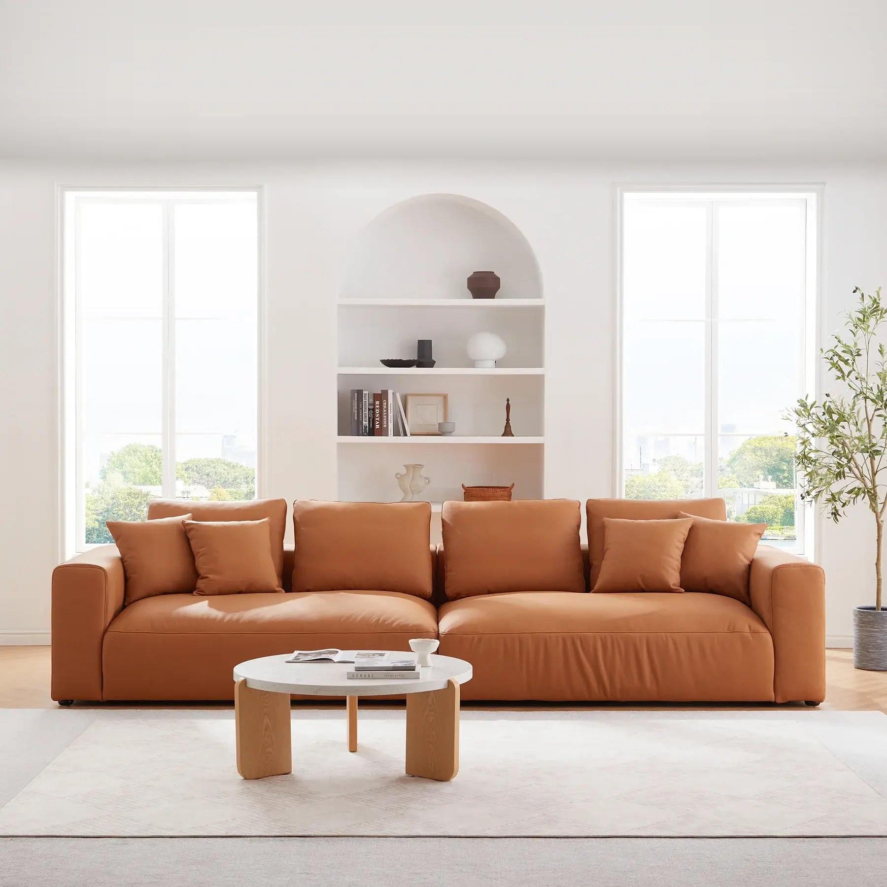 طقم أريكة فاخر عصري من النسيج الفاخر لغرفة المعيشة برتقالي اللون بسعر المصنع، مجموعة أثاث منزلية