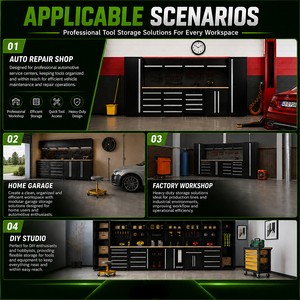 Gabinete <span class=keywords><strong>de</strong></span> Herramientas Modular <span class=keywords><strong>de</strong></span> Acero Personalizable, Combinación <span class=keywords><strong>de</strong></span> Almacenamiento para Taller y Garaje con <span class=keywords><strong>Banco</strong></span> <span class=keywords><strong>de</strong></span> <span class=keywords><strong>Trabajo</strong></span> Metálico, Compatible con OEM - Product Image 4