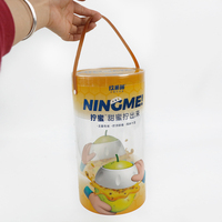 Emballage de tube rond de cylindre en plastique d'acétate recyclable personnalisé avec l'emballage de tube rond de conteneur de fruit de poignée