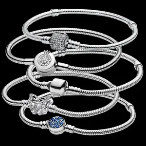 Original Pulsera Plata 925 Sterling Silver Charm Pendant Is Suitable For Pandora Bracelet Jewelry Wholesale Thailand Bijoux