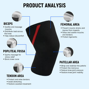 थोक शुल्क 5 मिमी नायलॉन घुटने की आस्तीन भारोत्तोलन संपीड़न घुटने का ब्रेक स्पोर्ट्स सेफ्टी गार्ड जिम पावरलिफ्टिंग - Product Image 3