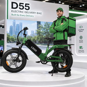 จักรยานไฟฟ้าส่งของ D55 48V 750W ยางอ้วน 20 นิ้ว เบรกดิสก์ โครงอะลูมิเนียม ระยะทางไกล จักรยานไฟฟ้าสำหรับบรรทุกหนัก พร้อมใช้งาน - Product Image 1
