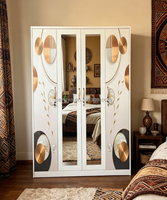 Armoire à portes battantes en acier à 4 portes avec serrure, armoire de dressing moderne minimaliste en acier, armoire de rangement pour employés, dortoir, appartement