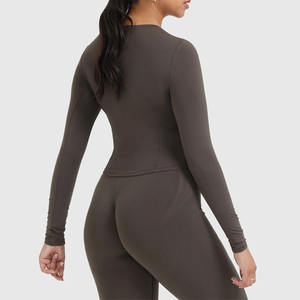 <span class=keywords><strong>Camisetas</strong></span> Deportivas al por Mayor, <span class=keywords><strong>Camisetas</strong></span> de Compresión de <span class=keywords><strong>Segunda</strong></span> <span class=keywords><strong>Piel</strong></span> para Gimnasio, Lisas, Ajustadas, de Manga Larga, para <span class=keywords><strong>Mujer</strong></span> - Product Image 3
