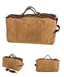 9518 Men Vintage Waxed Cotton Canvas Duffle <strong>Bag</strong> Travel <strong>Bag</strong> Duffel <strong>Holdall</strong> <strong>Weekend</strong> <strong>Bag</strong> - Product Image 6