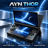 Console de jeu portable à double écran AYN Thor, écran AMOLED de 6 pouces, batterie de 6000 mAh, sortie TV 4K, lecteur de jeux vidéo Android