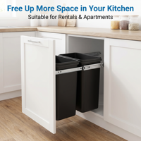 Étagère coulissante double niveau robuste et moderne en fer, organisateur multifonctionnel pour armoire de cuisine et outils de nettoyage