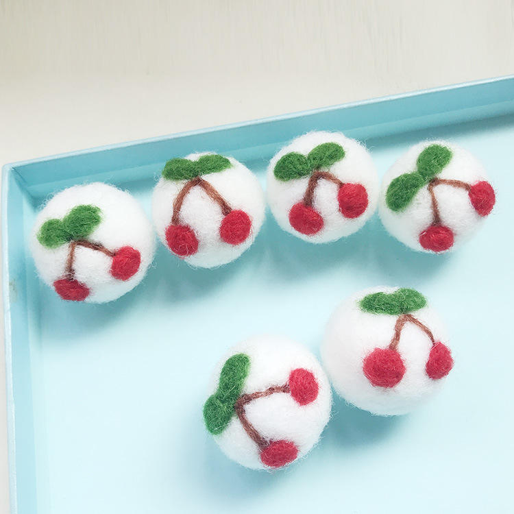 Wool Felt Christmas Cherry Ball Crafts Animal Accessories Children's Hair Accessories Brooch Clothing Shoe Hat Decoration
