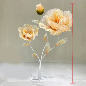 Gros Grandes Décorations De Mariage Romantique Rose Géante Fleur Stand Set Real Touch Artificielle Debout Fleur Géante