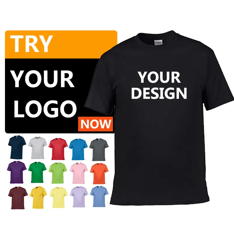 Us/Eu Size Custom Logo Dtg Afdrukken Dikke Katoenen T-shirt