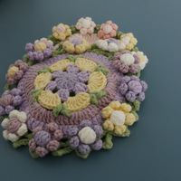 Sous-verres en crochet faits main 2026, sous-verres en crochet doux et moelleux, sous-verres en crochet à fleurs, décoration de table créative, sous-verres en crochet