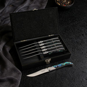 Ensemble de couteaux à steak Laguiole avec fourchettes - 6 pièces, 5 pouces, couteaux à steak professionnels à lame droite, ensemble de couverts à steak de qualité supérieure - Product Image 6