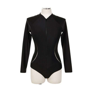 Pantaloncini da bagno a maniche lunghe a maniche lunghe da donna a maniche corte x taglie solide stampate all'ingrosso per il fornitore di costumi da bagno da spiaggia - Product Image 1