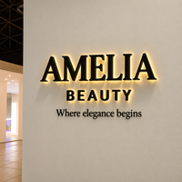 Enseigne lumineuse extérieure en acrylique, lettres en relief blanc chaud pour devanture de magasin, décoration de bâtiment et de bureau, publicité