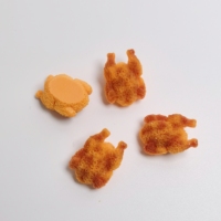 100 pièces de cabochons en résine à dos plat, simulation de poulet frit miniature mignon, pour loisirs créatifs DIY, scrapbooking et accessoires pour maison de poupée miniature