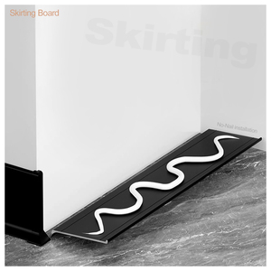 Sockelleiste Ohne Nagel Ultra Dünn Verschleißfest Wasserdichtes Material Qualitäts-PVC Aluminiumlegierung Sockelleiste für Alle Bereiche - Product Image 1