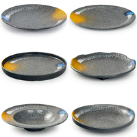 Nouveau design d'assiettes rondes en mélamine, certifiées FDA, écologiques, pour la décoration de mariage, d'assiettes, de vaisselle, de luxe