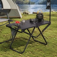 Table pliante tactique de camping en plein air, robuste, portable, avec poteau pour lampe, pour pique-nique, randonnée, voyage, camping tactique