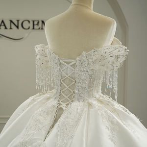 Robe de mariée bouffante vintage Jancember GT26007 avec broderie en satin et franges, style Sweetheart - Product Image 6