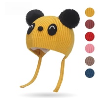 Gorro de Punto Cálido para Niños de Jardín de Infancia, Protección para los Oídos a Prueba de Frío, Gorro Infantil de Nailon con Diseño de Panda
