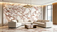 Vente Flash |   Marbre rouge veiné naturel, idéal pour les murs décoratifs, les revêtements de sol, les escaliers, les comptoirs et les villas