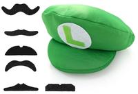 Gorro de Espuma y Bigote de Luigi de Super Mario Bros, Disfraz para Fiesta de Disfraces