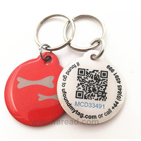 Kunden spezifisches Logo QR-Code 13,56 MHz RFID Programmier bares Epoxy NFC Pet ID Halsband anhänger Wasserdichter Instant Transfer Dog Id Gepäck anhänger