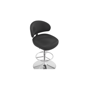 Taburete de Bar Ajustable y Resistente para Usuarios de Cocina en Europa y América, Asiento Acolchado, Respaldo Ergonómico, Base Cromada, Cómodo - Product Image 3