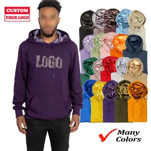 Custom Pullover Winter Warm Printing Embroidery Logo Hoodies For Men Satin Lined Kids Hoodie Silk Hood