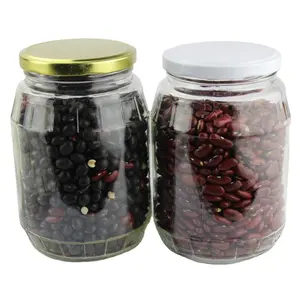 Free Sample Custom Label Empty big round pickle glass jar wide mouth glass jar 1000ml 975 ml 32 oz 750ml 500ml