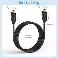 Nouveau câble 5A 240W USB4 connecteur multiple Type C à C Type 90 degrés 8K @ 60Hz 40Gbps Compatible 3/4 câble de transfert de données