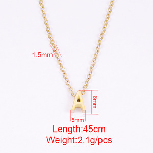 Collar de <span class=keywords><strong>Moda</strong></span> con 26 Letras Inglesas en Acero Inoxidable y Oro de 18K para Mujer, Diseño Simple, No se Desvanece, Cadena para Clavícula - Product Image 6