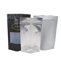 Sacs d'emballage personnalisés en Mylar noir mat avec fermeture éclair pour kimchi, chips, barres alimentaires et bœuf séché