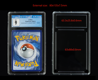 Boîtier de protection en acrylique transparent pour cartes à collectionner, style CGC, avec support pour logo de marque et scellage ultrasonique, pour cartes de classification de taille Pokémon
