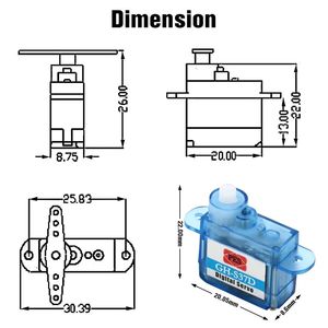 <span class=keywords><strong>5</strong></span>/10PCS <span class=keywords><strong>PES</strong></span> GH-S37D Servomoteur numérique 3.7g Mini Micro Servo pour avion RC, hélicoptère, camion, bateau, voiture, robot - Product Image 5