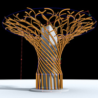 Sculptures d'arbres en herbe artificielle d'intérieur en fibre de verre de haute qualité ignifuges et respectueuses de l'environnement pour la décoration d'hôtels